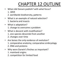 CHAPTER 12 OUTLINE