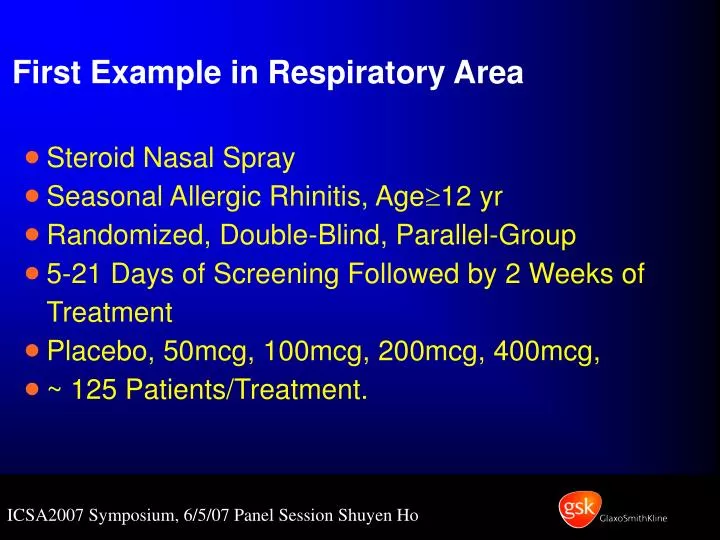first example in respiratory area