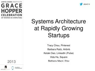 Systems Architecture at Rapidly Growing Startups