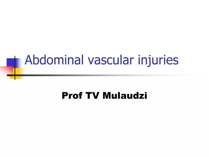 abdominal vascular injuries