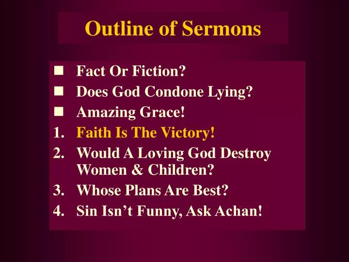outline of sermons