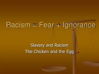 Racism = Fear + Ignorance