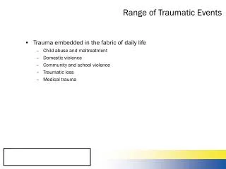 Range of Traumatic Events