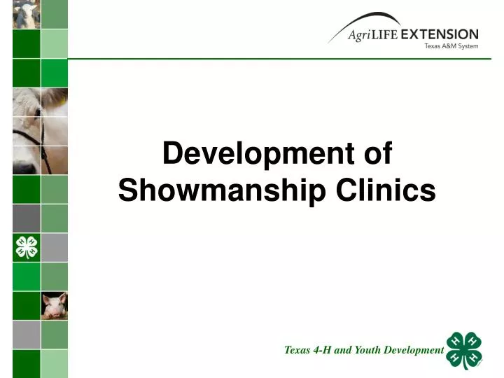 development of showmanship clinics