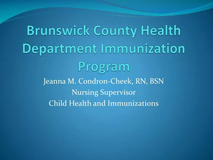 brunswick county health department immunization program