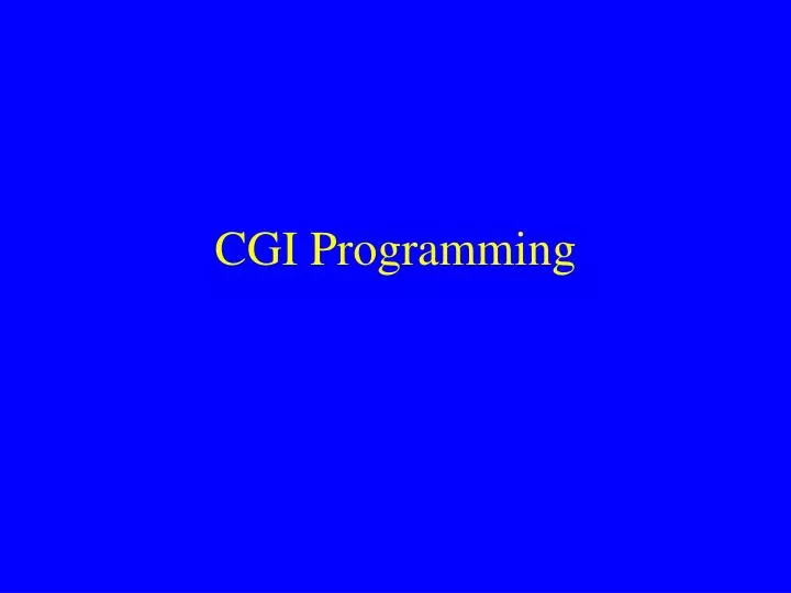 cgi programming