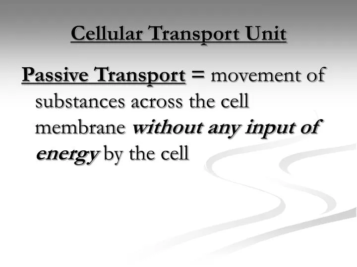 cellular transport unit