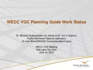 WECC VGC Planning Guide Work Status