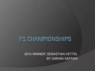 F1 CHAMPIONSHIPS