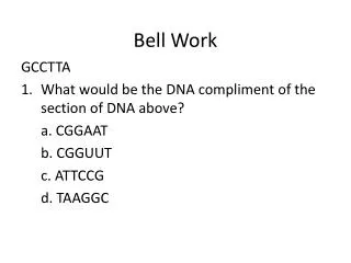 Bell Work