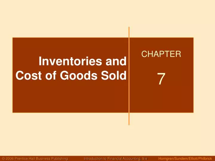 inventories and cost of goods sold