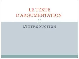le texte d argumentation