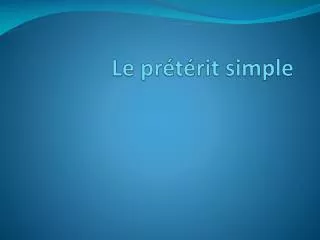 le pr t rit simple