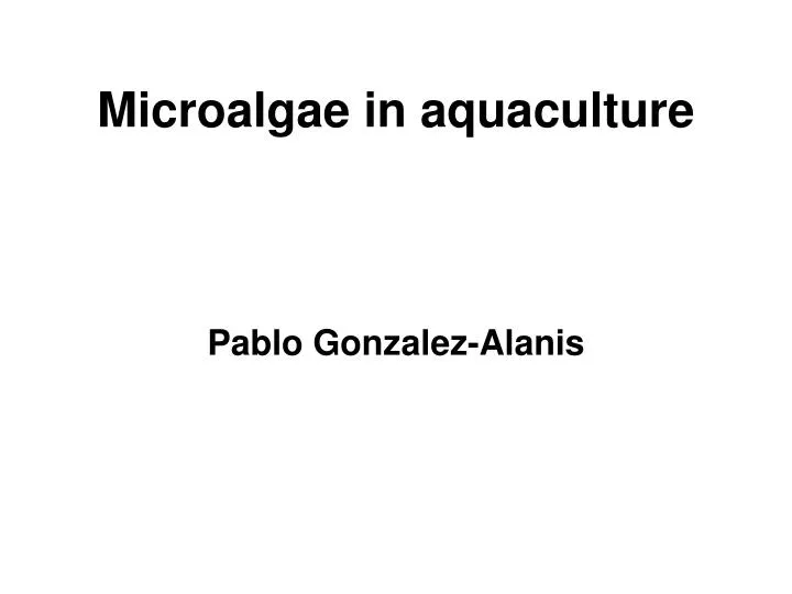 microalgae in aquaculture