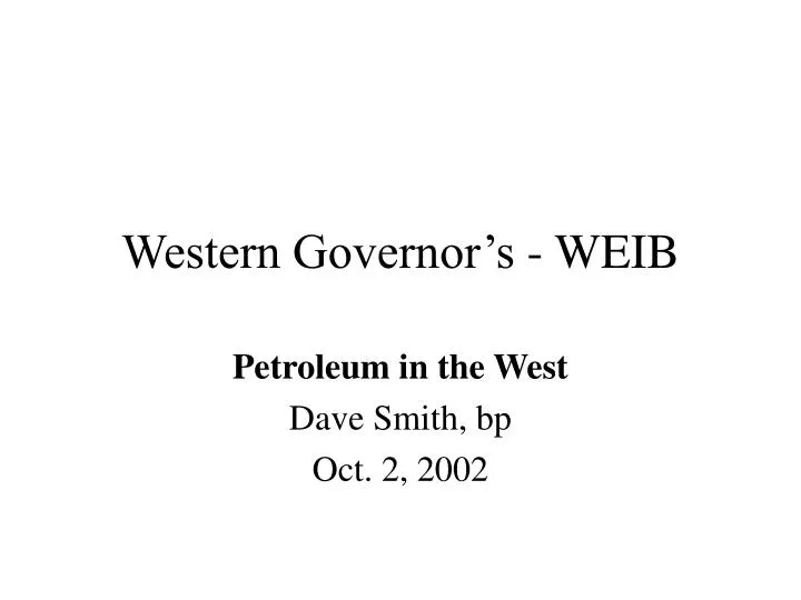 western governor s weib