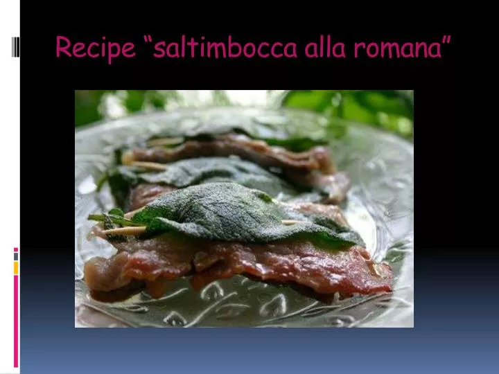 recipe saltimbocca alla romana