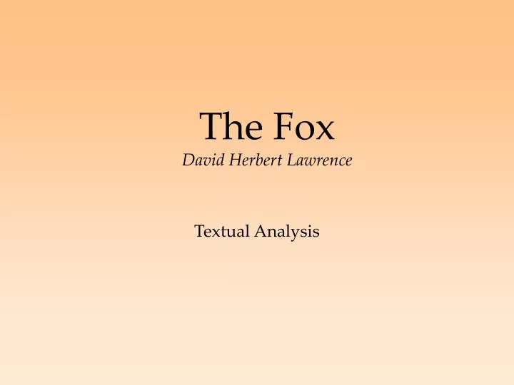 the fox david herbert lawrence