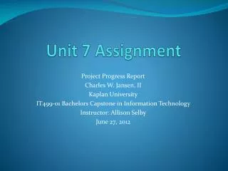 Unit 7 Assignment