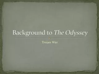 background to the odyssey