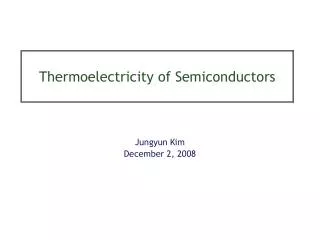 Thermoelectricity of Semiconductors