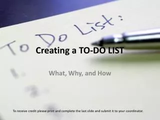 Creating a TO-DO LIST