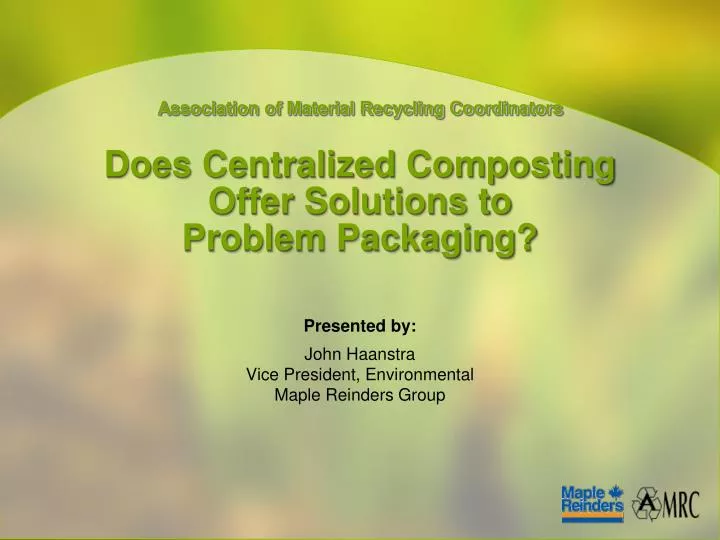 does centralized composting offer solutions to problem packaging