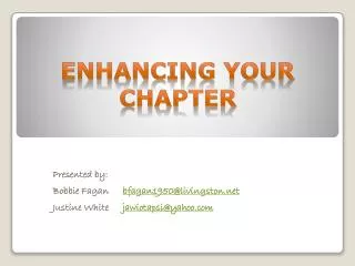 Enhancing Your Chapter
