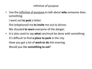 infinitive of purpose