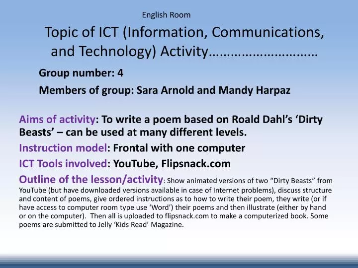 topic of ict information communications and technology activity