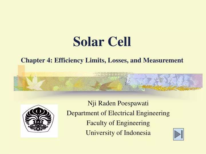 solar cell chapter 4 efficiency limits losses and measurement
