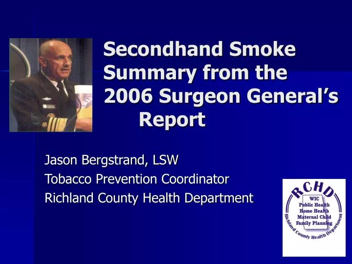 secondhand smoke summary from the 2006 surgeon general s report
