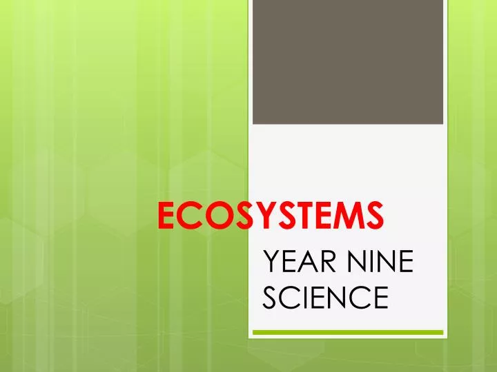 ecosystems