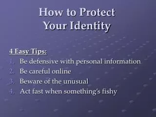 How to Protect Your Identity