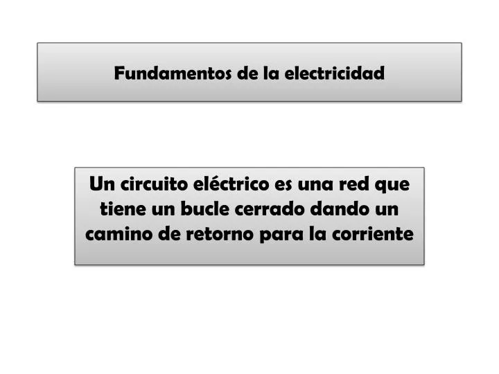 fundamentos de la electricidad