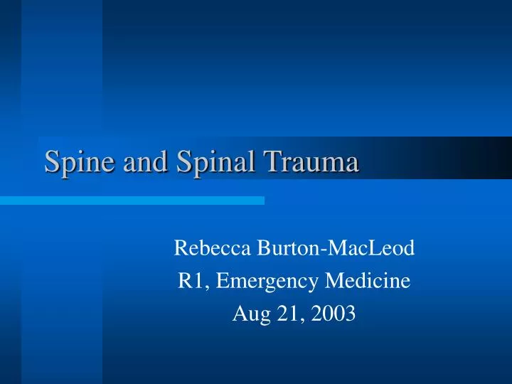 spine and spinal trauma