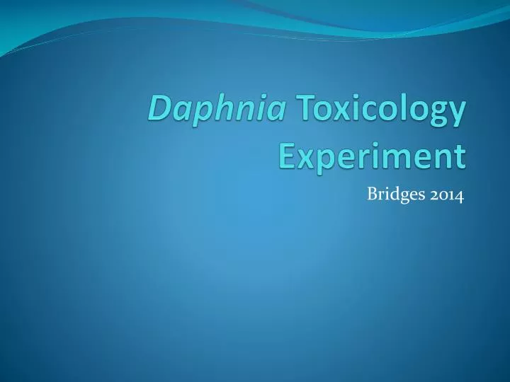 daphnia toxicology experiment