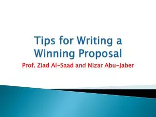 Tips for Writing a Winning Proposal