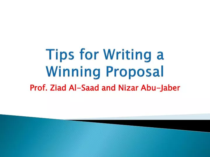 tips for writing a winning proposal