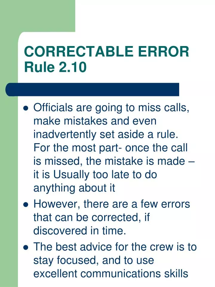 correctable error rule 2 10