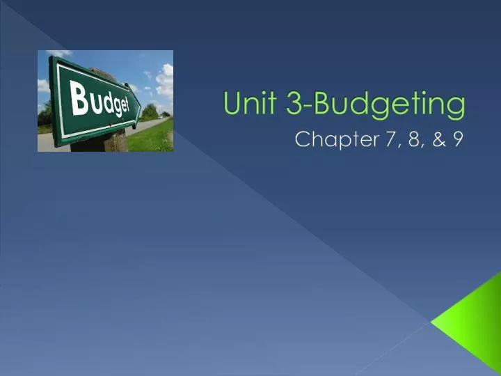 unit 3 budgeting
