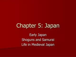 Chapter 5: Japan