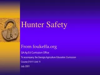 Hunter Safety