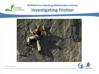 Nuffield Free-Standing Mathematics Activity Investigating friction