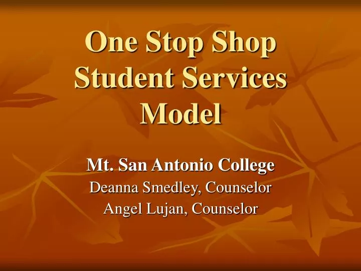 one stop shop student services model