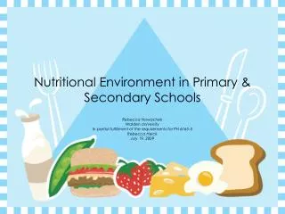 Nutritional Environment in Primary &amp; Secondary Schools