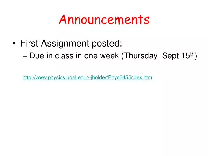 announcements