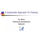 A Systematic Approach To Training - slide 1