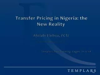 Transfer Pricing: the New Reality