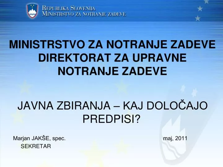 ministrstvo za notranje zadeve direktorat za upravne notranje zadeve