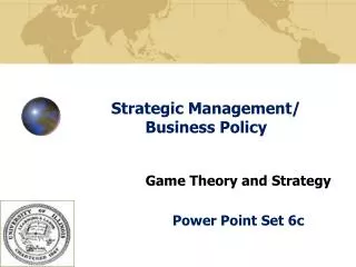 Strategic Management/ Business Policy